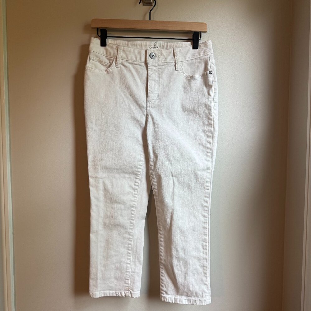 St John's Bay Cropped Jeans White Women's Size 6 (X137)